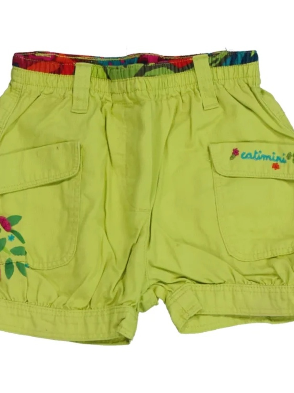 Catimini Lime Green Embroidered Girls' Shorts size 3